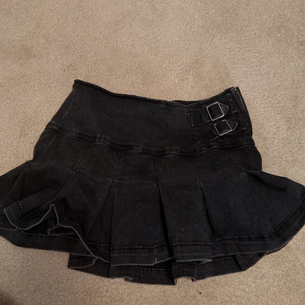 black denim skirt